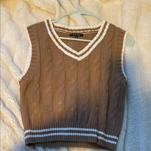 Love Tree Brown V-Neck Sweater Vest